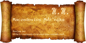 Maczedovics Mónika névjegykártya